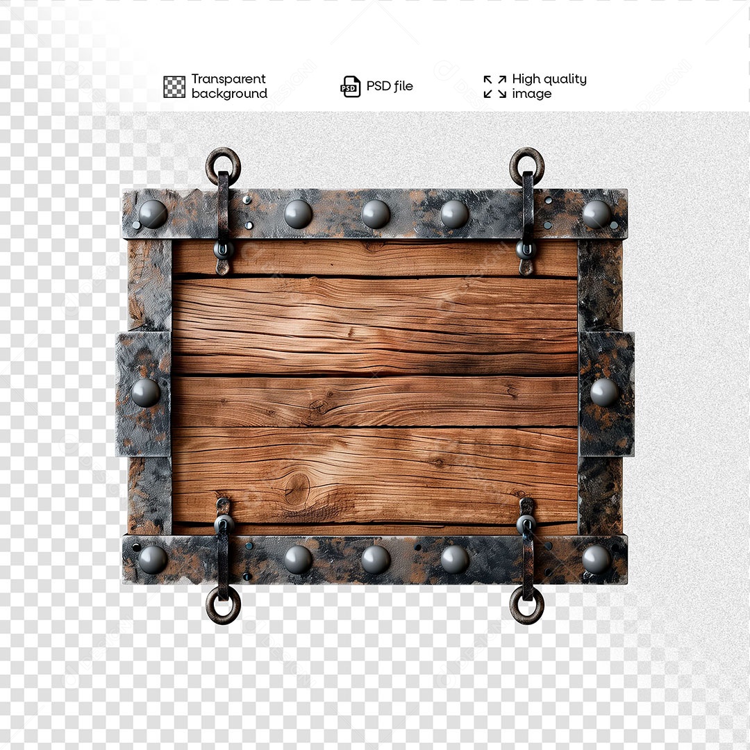 Painel 3D de Madeira para Composição PSD