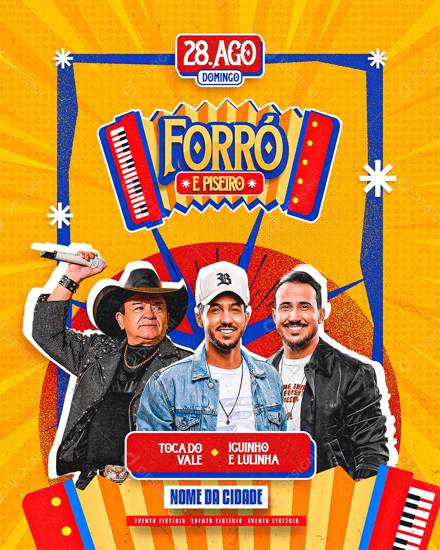 Flyer Próximos Shows Forró e Piseiro Toca do Vale Iguinho e Lulinha Social Media PSD Editável
