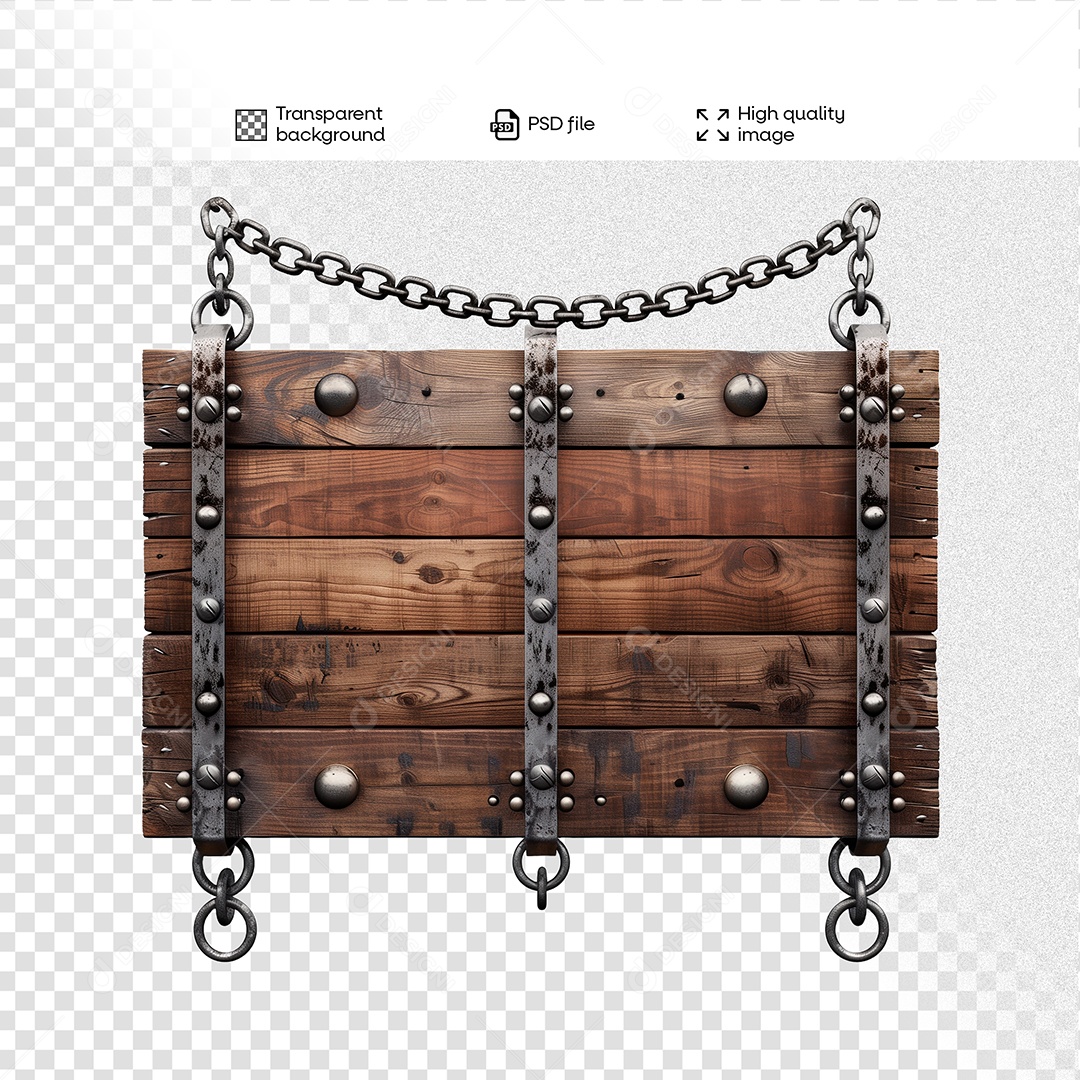 Painel 3D de Madeira para Composição PSD