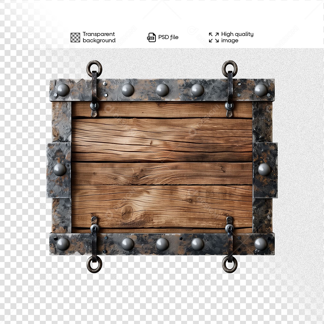 Painel 3D de Madeira para Composição PSD