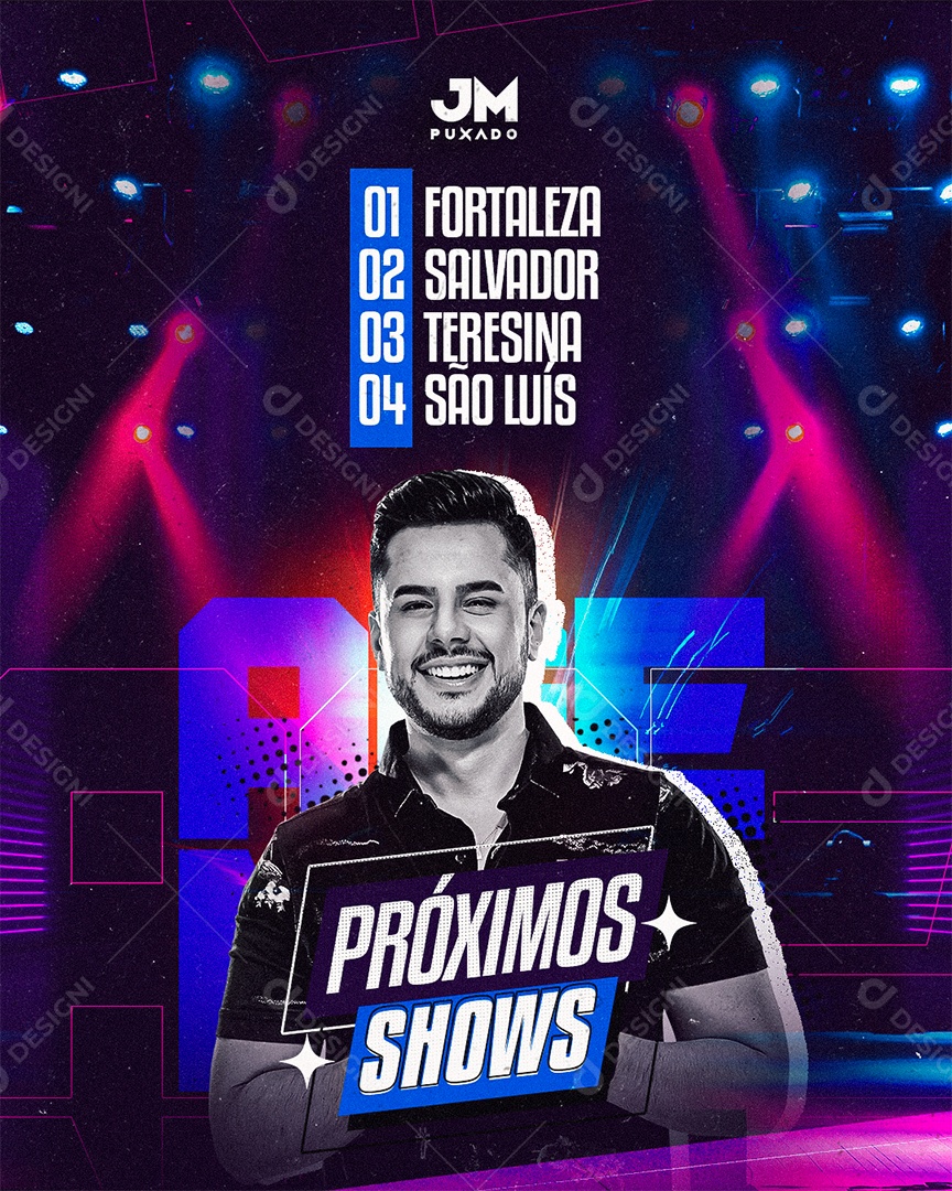 Flyer Próximos Shows JM Puxado Social Media PSD Editável