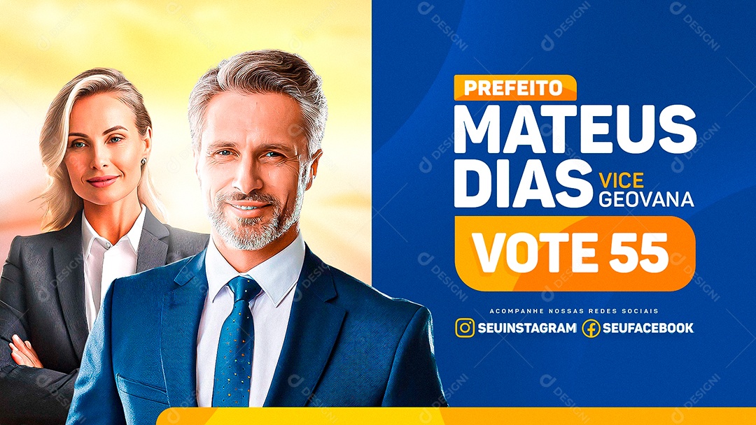 Banner Política Prefeito Matheus Dias Social Media PSD Editável