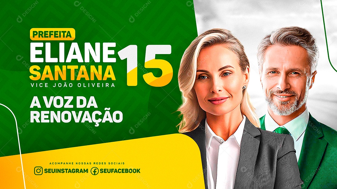 Banner Política Prefeita Eliane Santana Social Media PSD Editável
