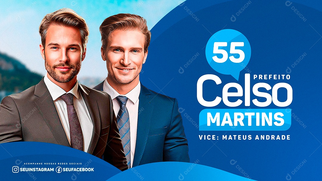 Banner Política Prefeito Celso Martins Social Media PSD Editável