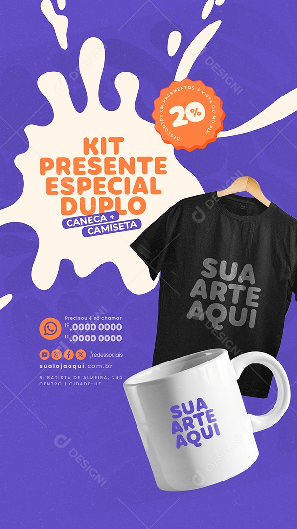 Story Loja de Personalizados Kit Presente Especial Social Media PSD Editável