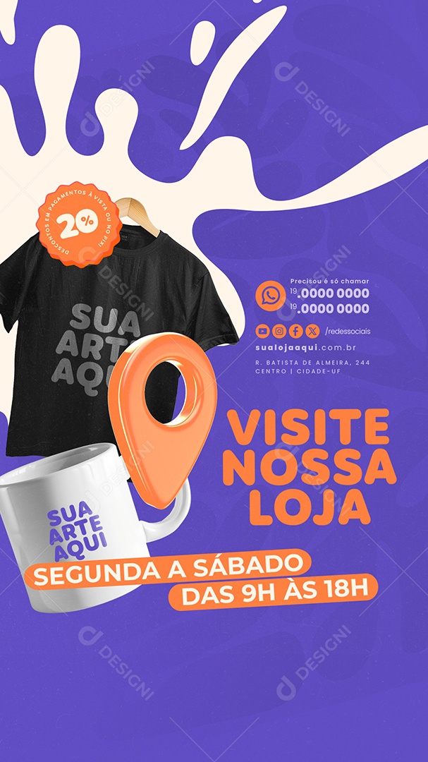 Story Visite Nossa Loja Social Media PSD Editável