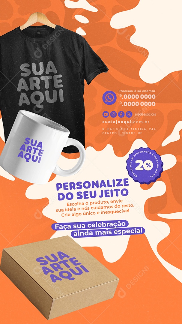 Story Personalize do seu Jeito Social Media PSD Editável