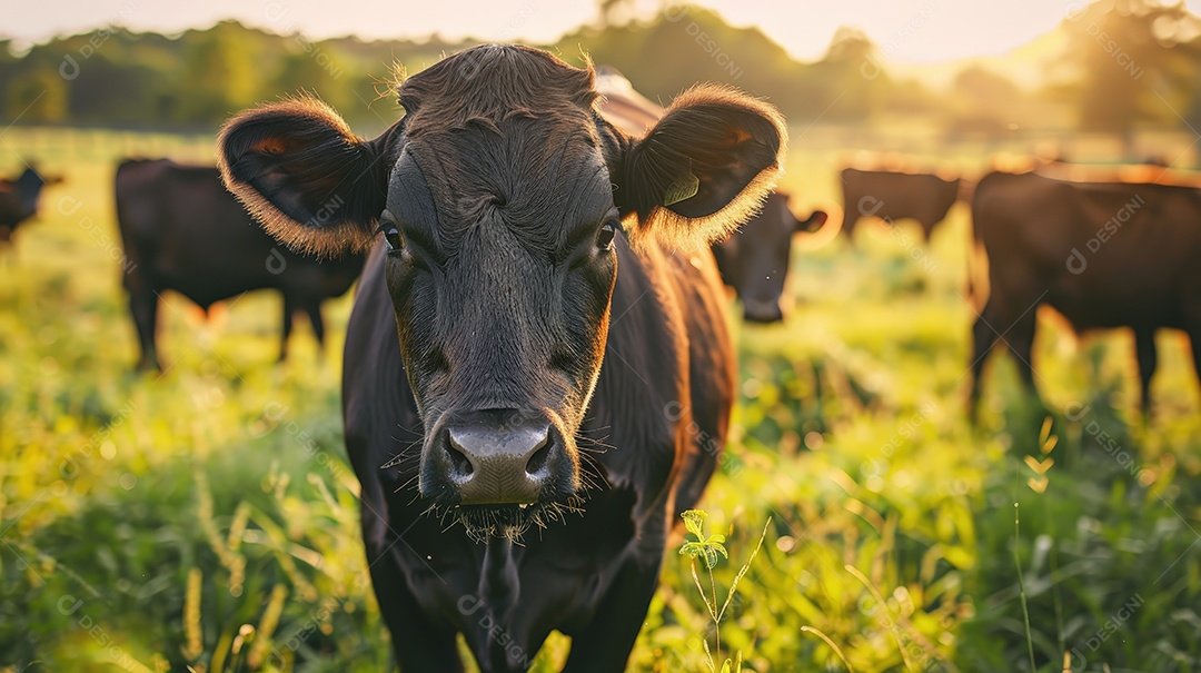 Criação de gado em uma grande fazenda