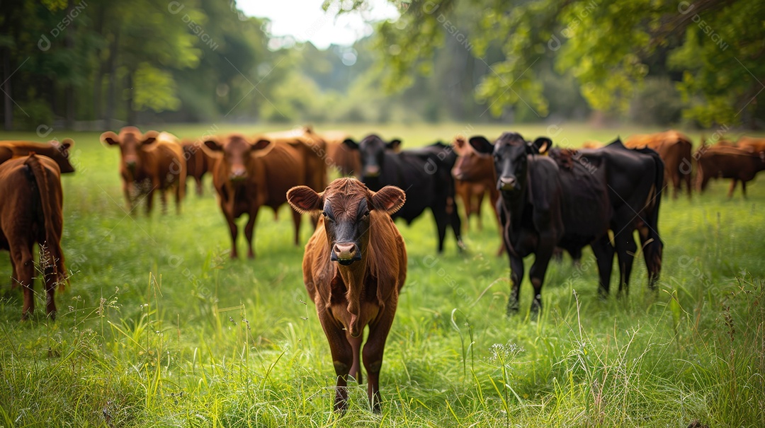 Pasto com muitos gado