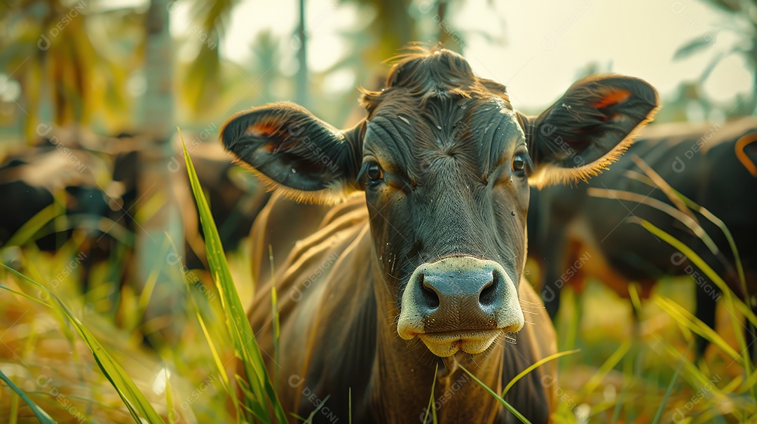 Vacas em um pasto verde