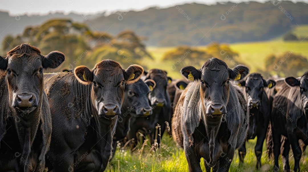 Uma fazenda cheia de gado