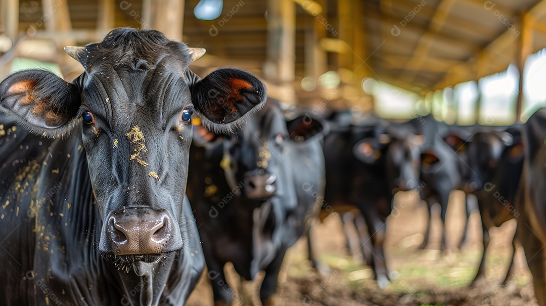 Criação de gado em uma grande fazenda