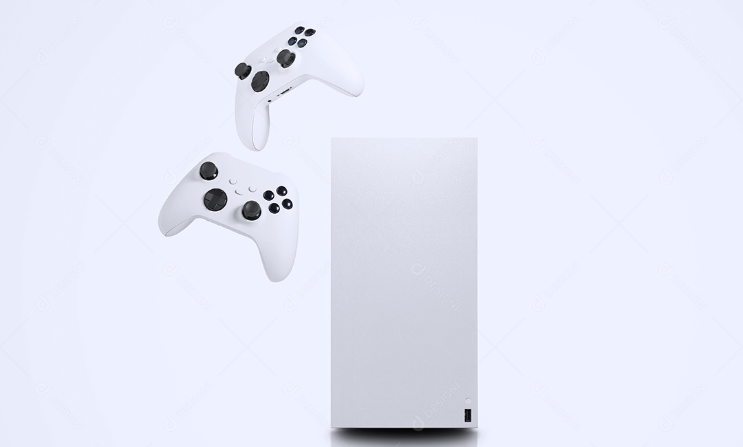 Consoles sobre fundo branco isolado