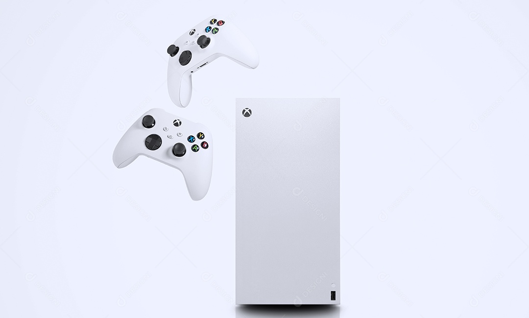 Consoles sobre fundo branco isolado