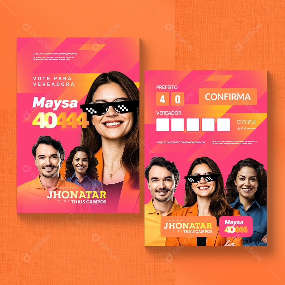 Política Santinho Vote para Vereadora Maysa Social Media PSD Editável