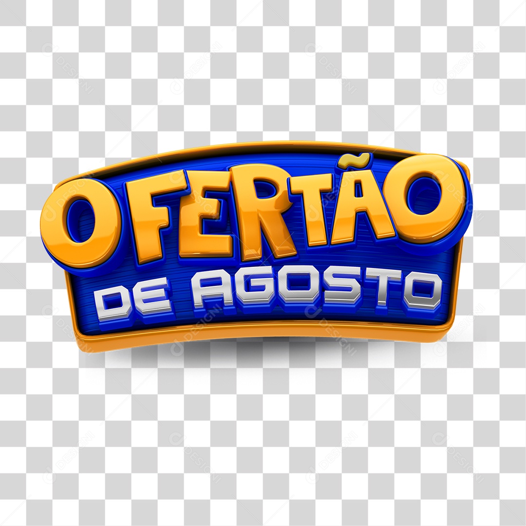 Selo 3D Ofertão de Agosto PNG Transparente