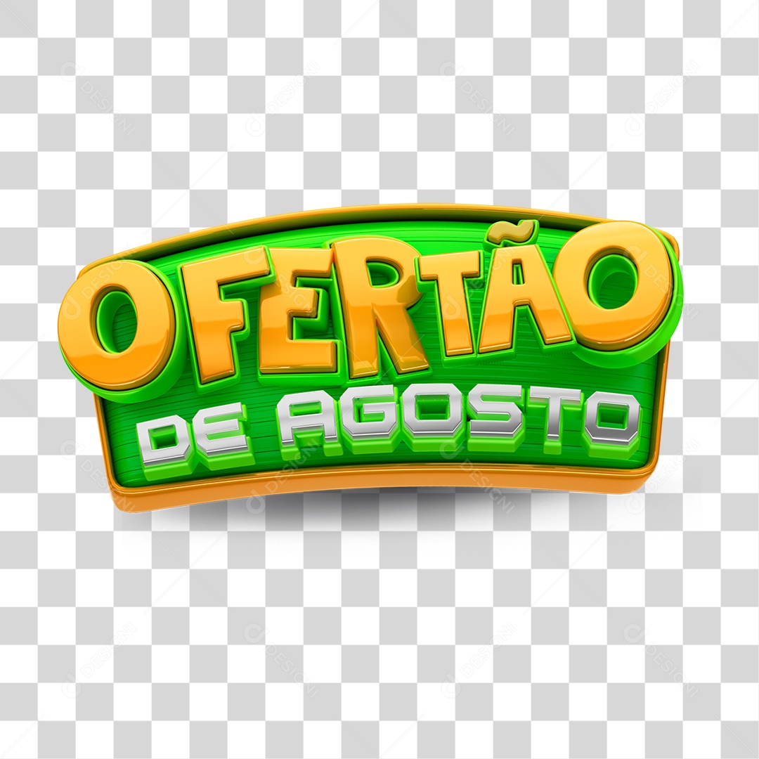 Selo 3D Ofertão de Agosto PNG Transparente