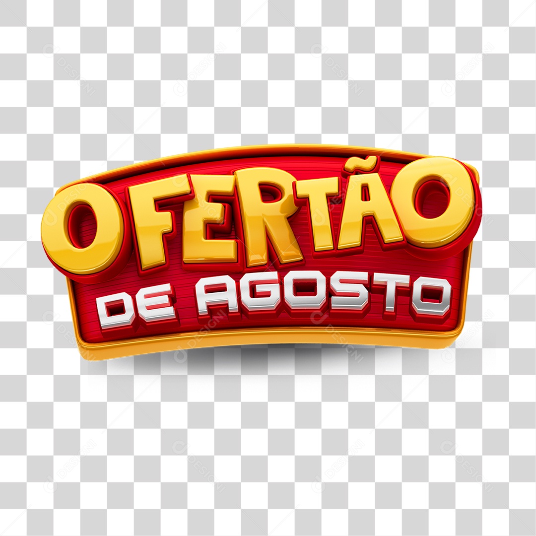 Selo 3D Ofertão de Agosto  PNG Transparente