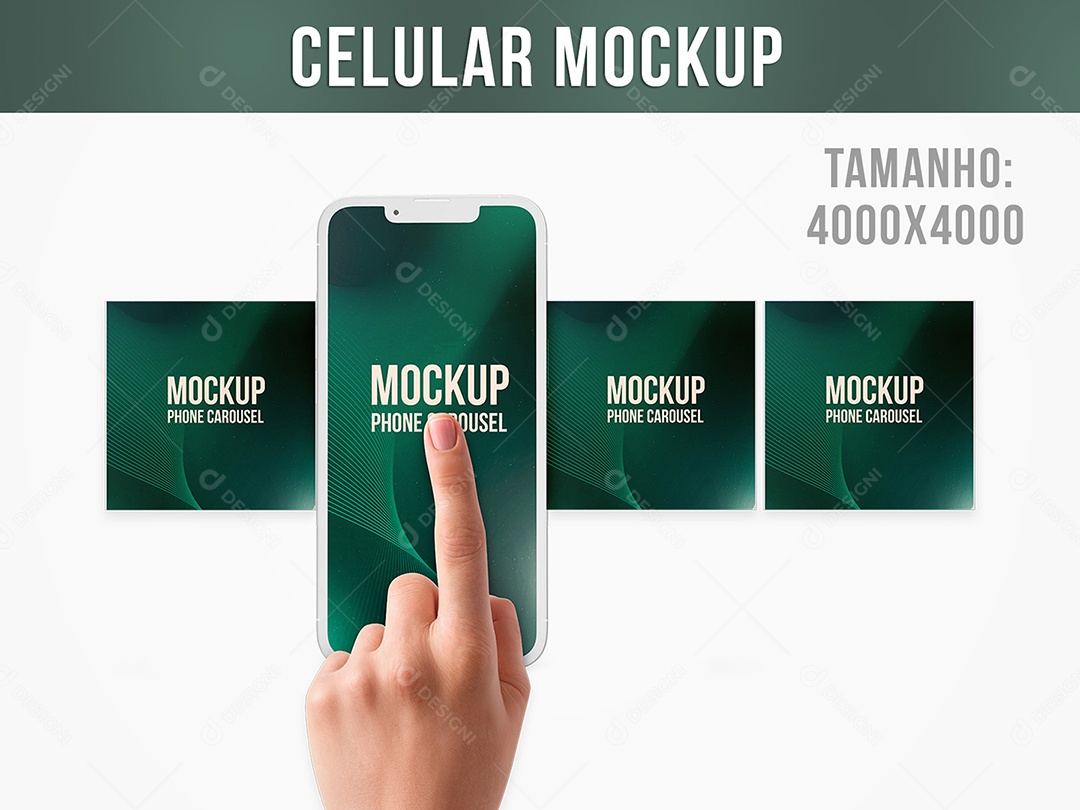 Celular Carrossel Mockup PSD Editável