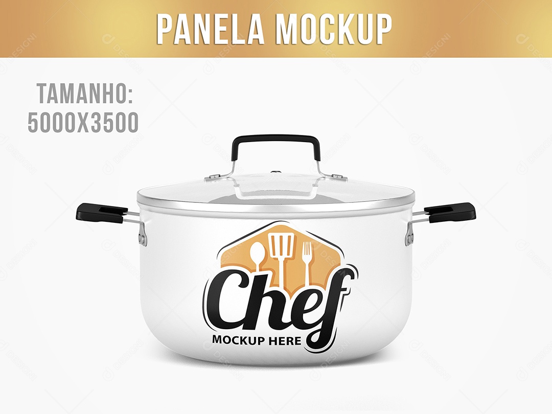 Panela com Tampa Mockup PSD Editável