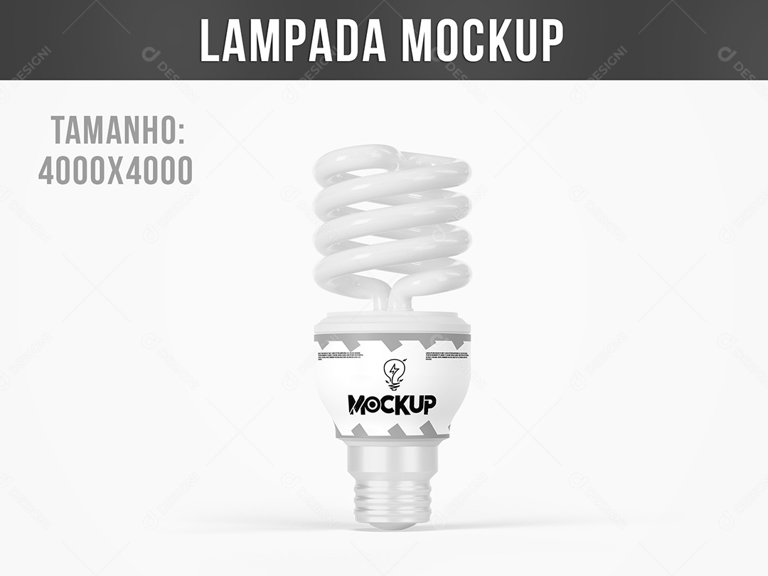 Lâmpada Mockup  PSD Editável