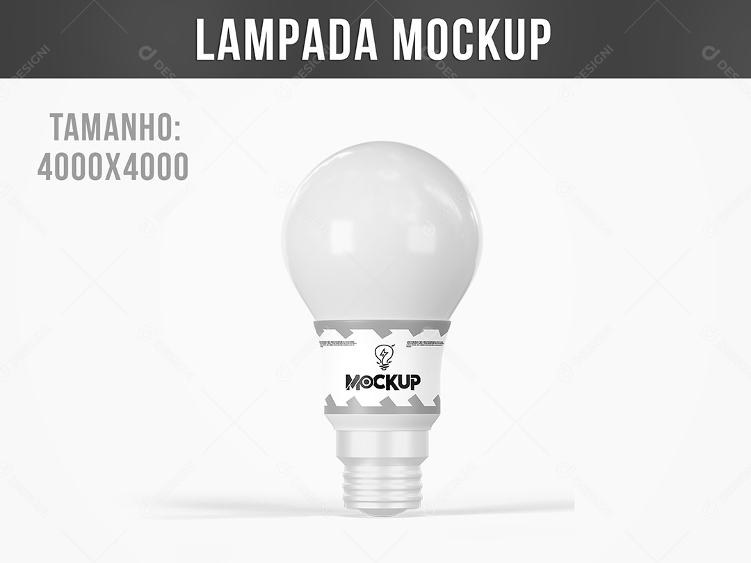 Lâmpada Mockup PSD Editável