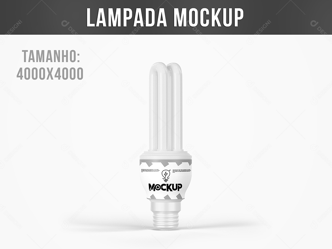 Lâmpada Mockup PSD Editável