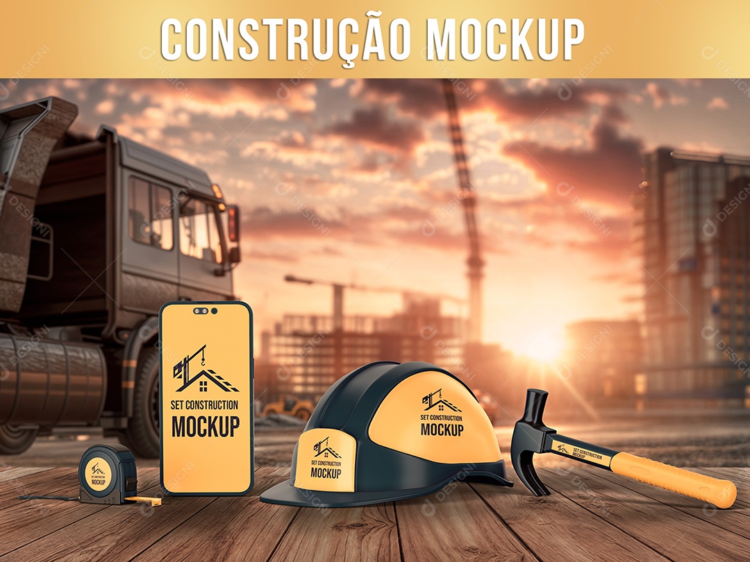 Kit de Construção Mockup PSD Editável