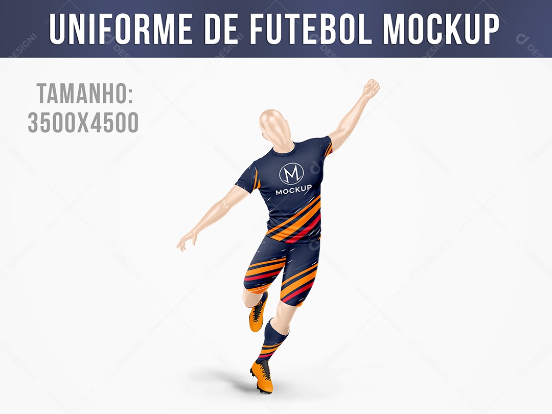 Uniforme de Jogador de Futebol Mockup PSD Editável