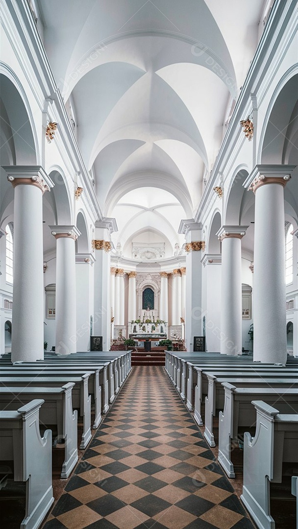 Interior de uma igreja linda