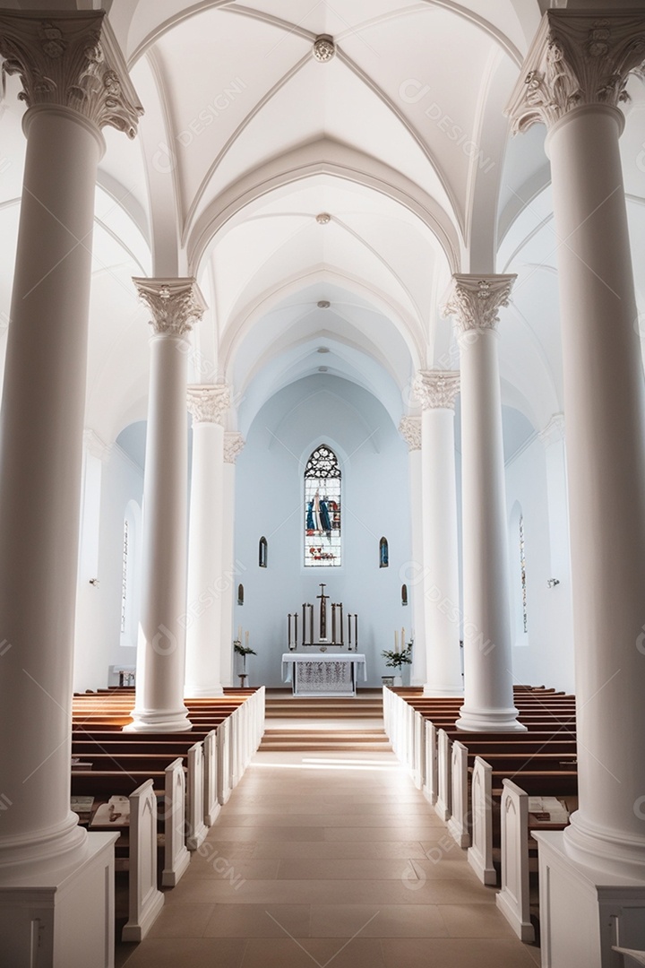 Interior de uma igreja linda