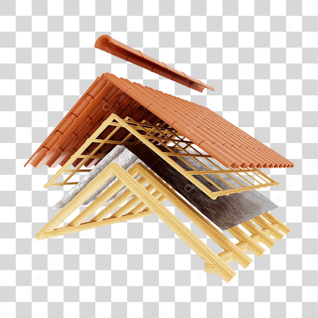 Telhado Zinco Madeira PNG Transparente