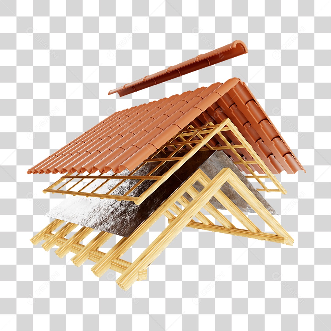 Telhado Zinco Madeira PNG Transparente