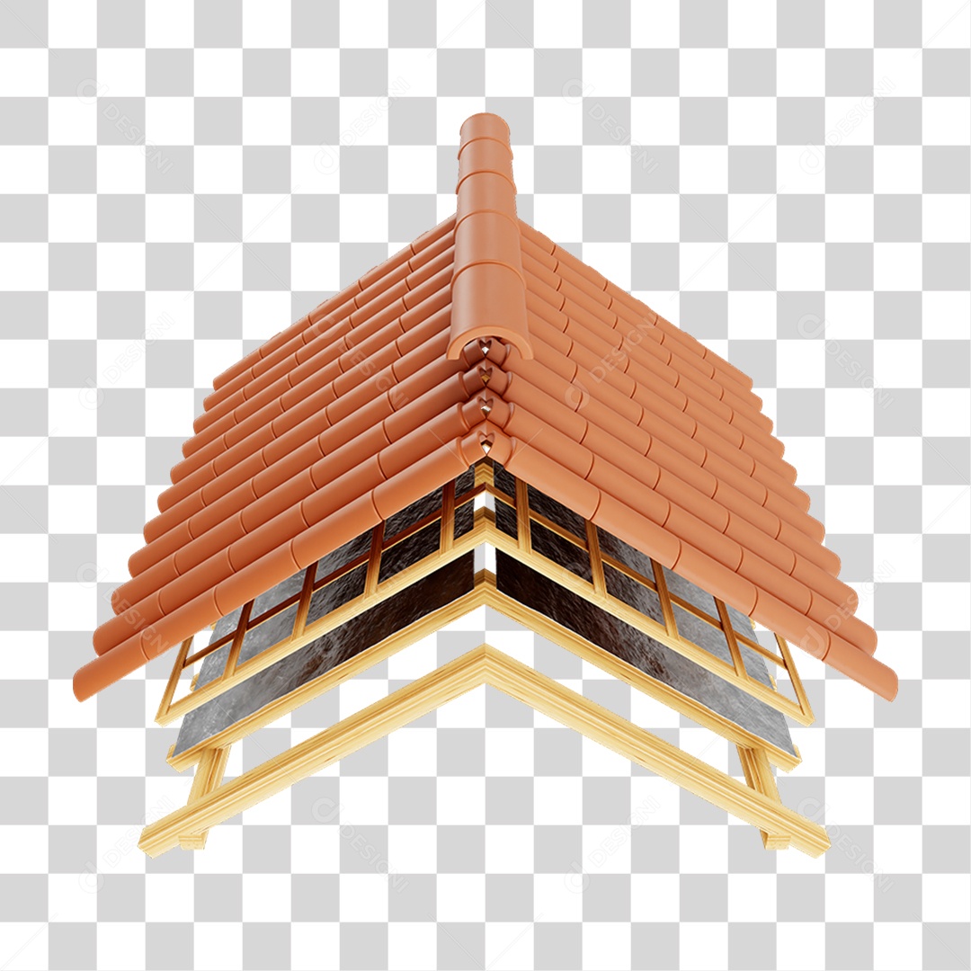 Telhado Zinco Madeira PNG Transparente