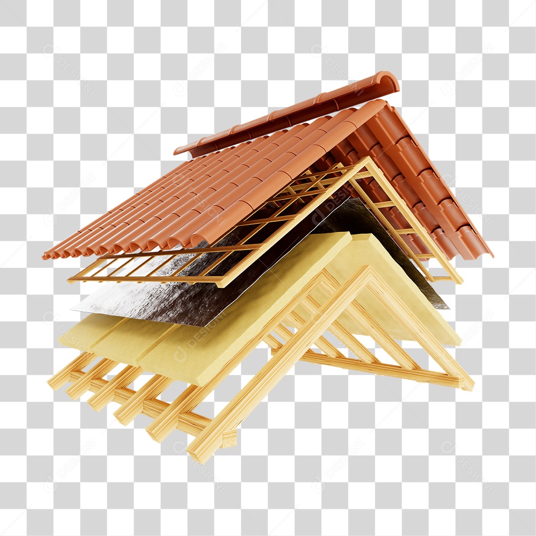 Telhado Zinco Madeira PNG Transparente