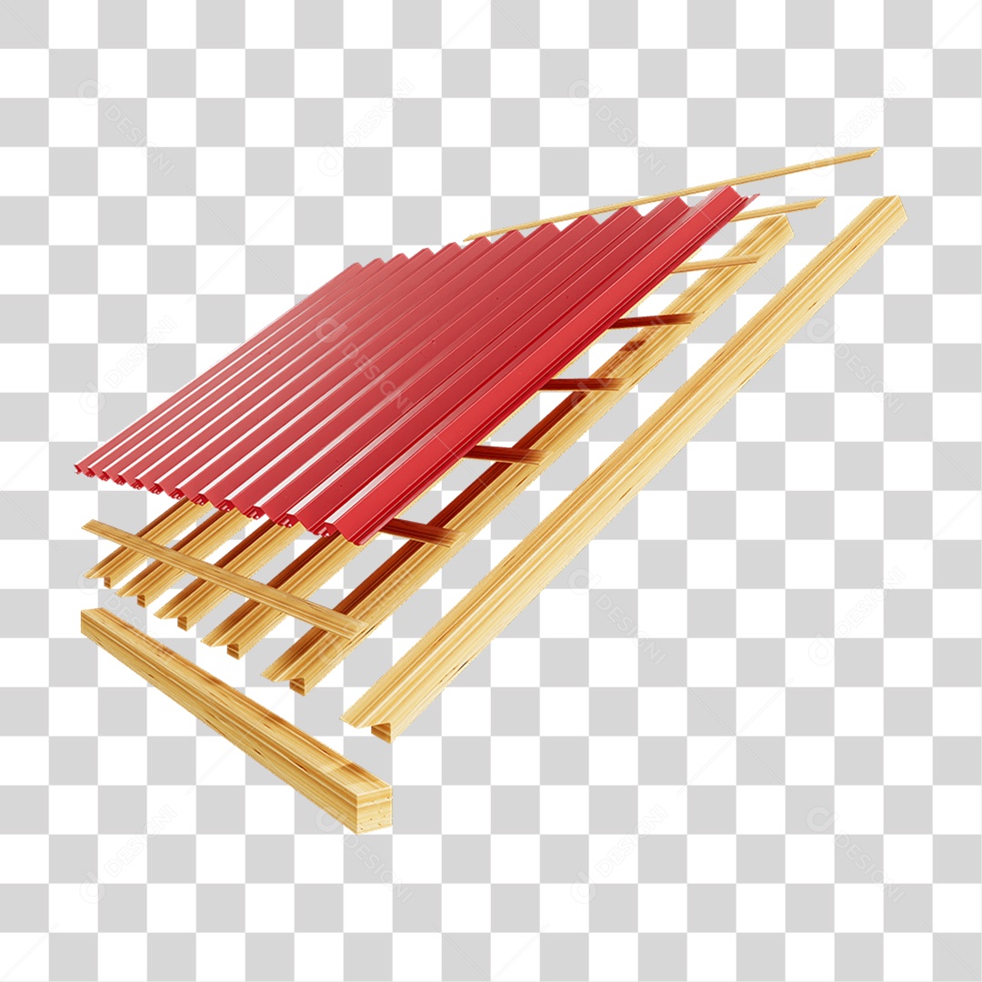 Telhado Zinco Madeira PNG Transparente