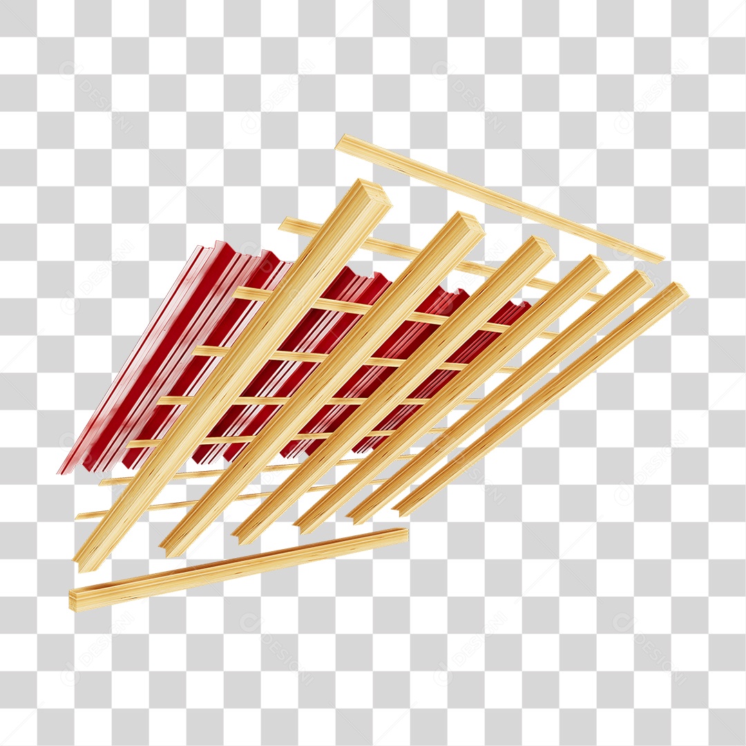 Telhado Zinco Madeira PNG Transparente