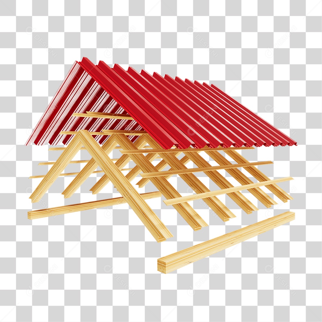 Telhado Zinco Madeira PNG Transparente