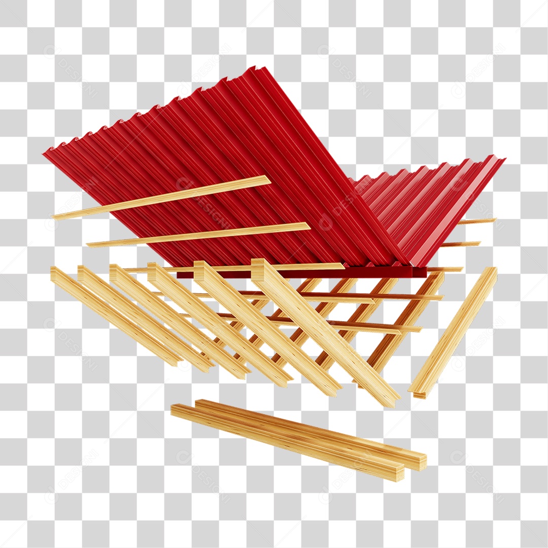 Telhado Zinco Madeira PNG Transparente