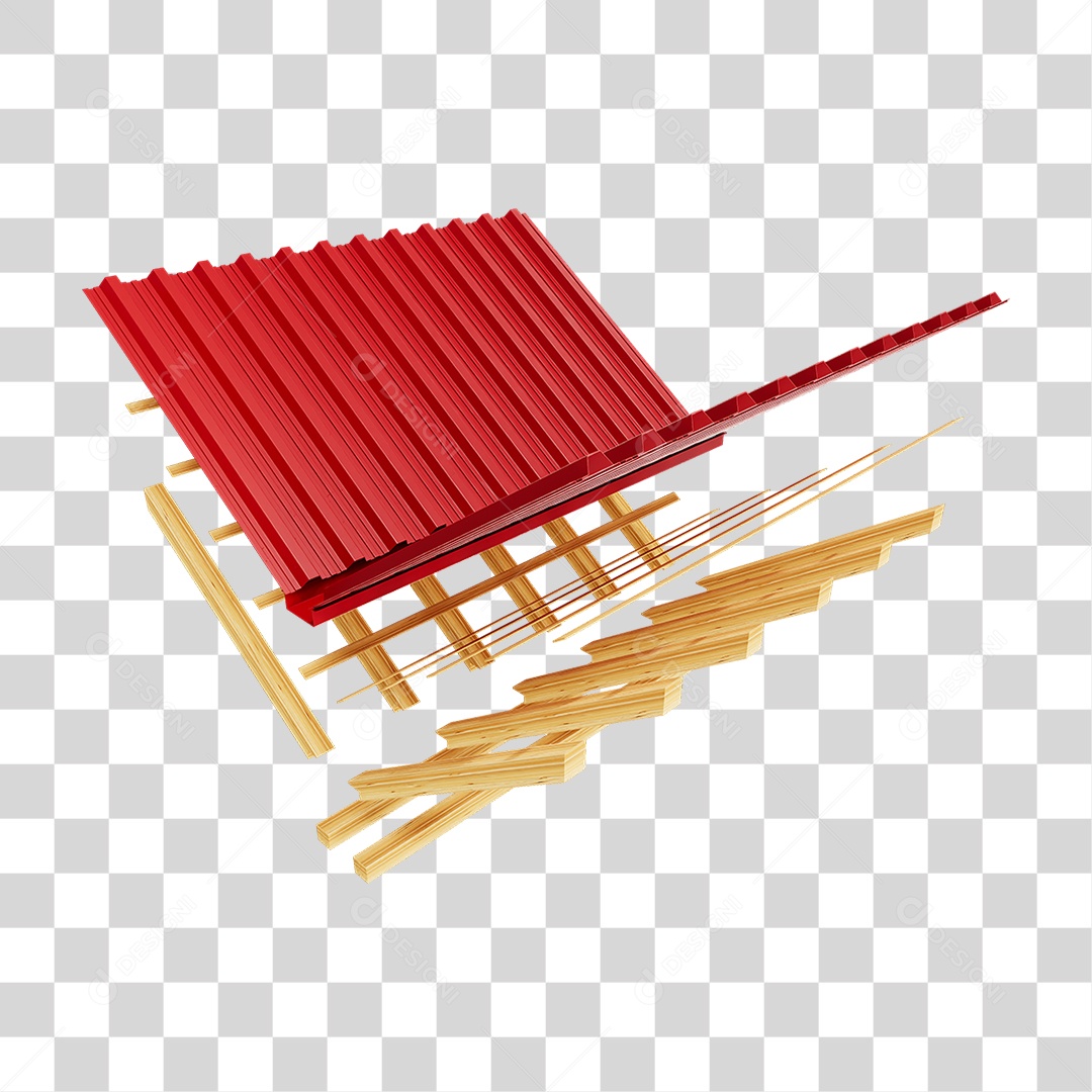 Telhado Zinco Madeira PNG Transparente