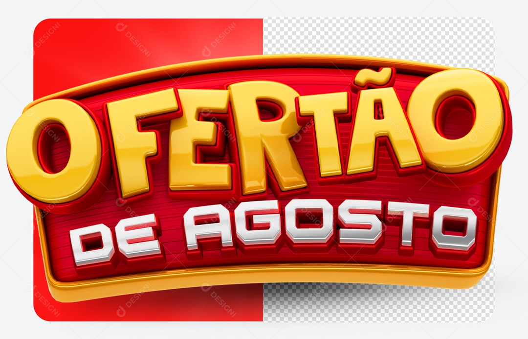 Ofertão de Agosto Selo 3D para Composição PSD