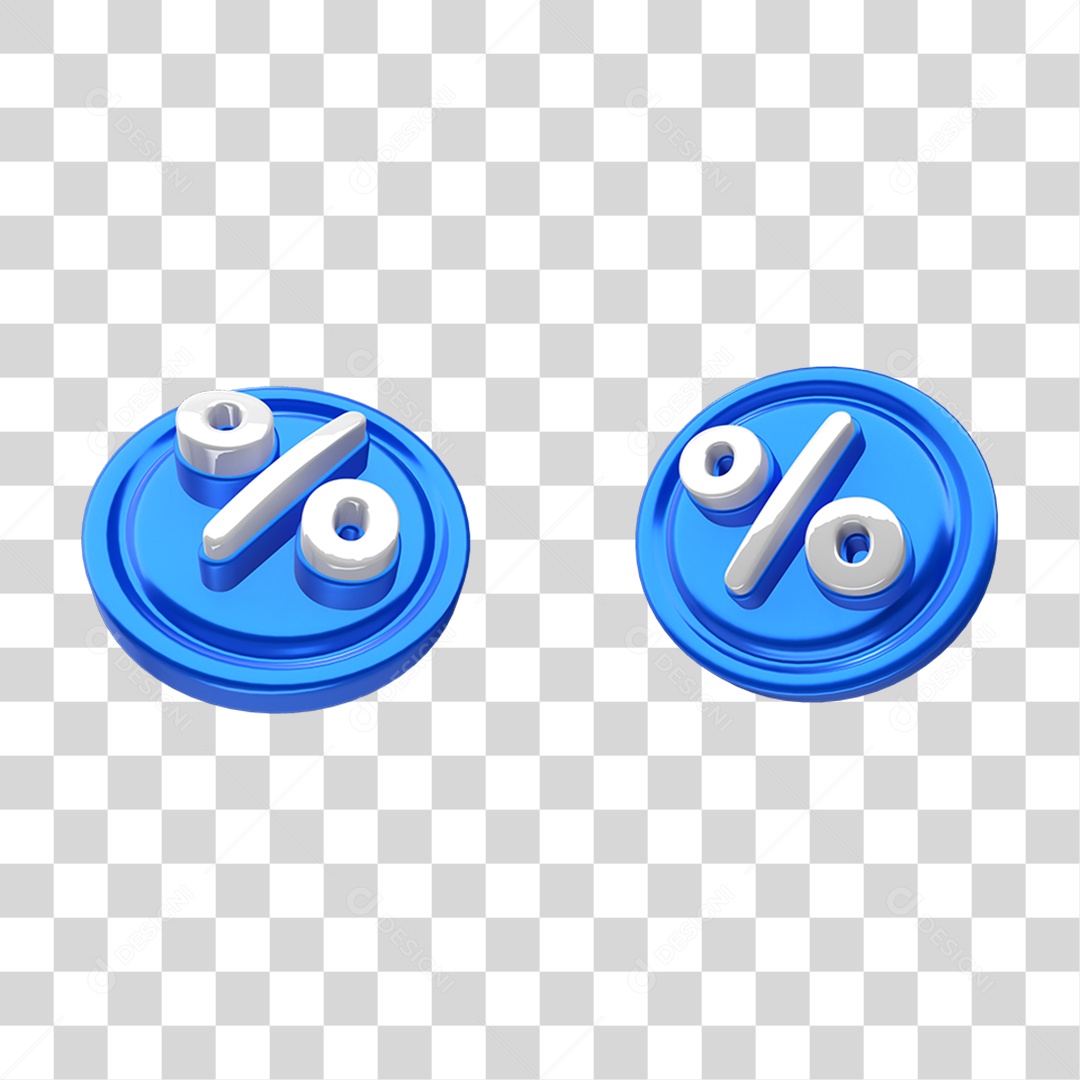Elemento 3D Símbolo Porcentagem PNG Transparente