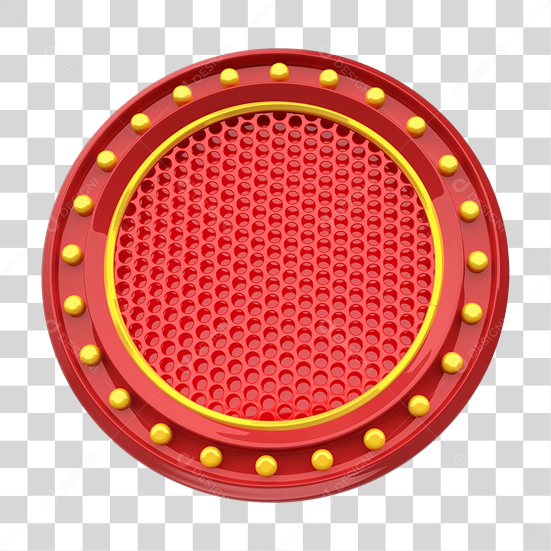 Elemento 3D Placa De Metal Redonda PNG Transparente