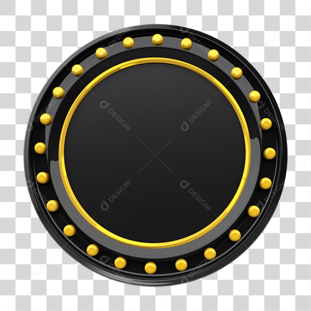 Elemento 3D Placa De Metal Redonda PNG Transparente
