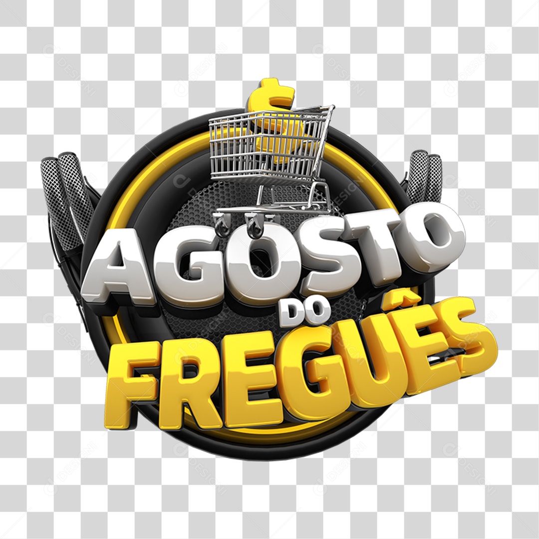 Selo 3D Agosto do Freguês PNG Transparente