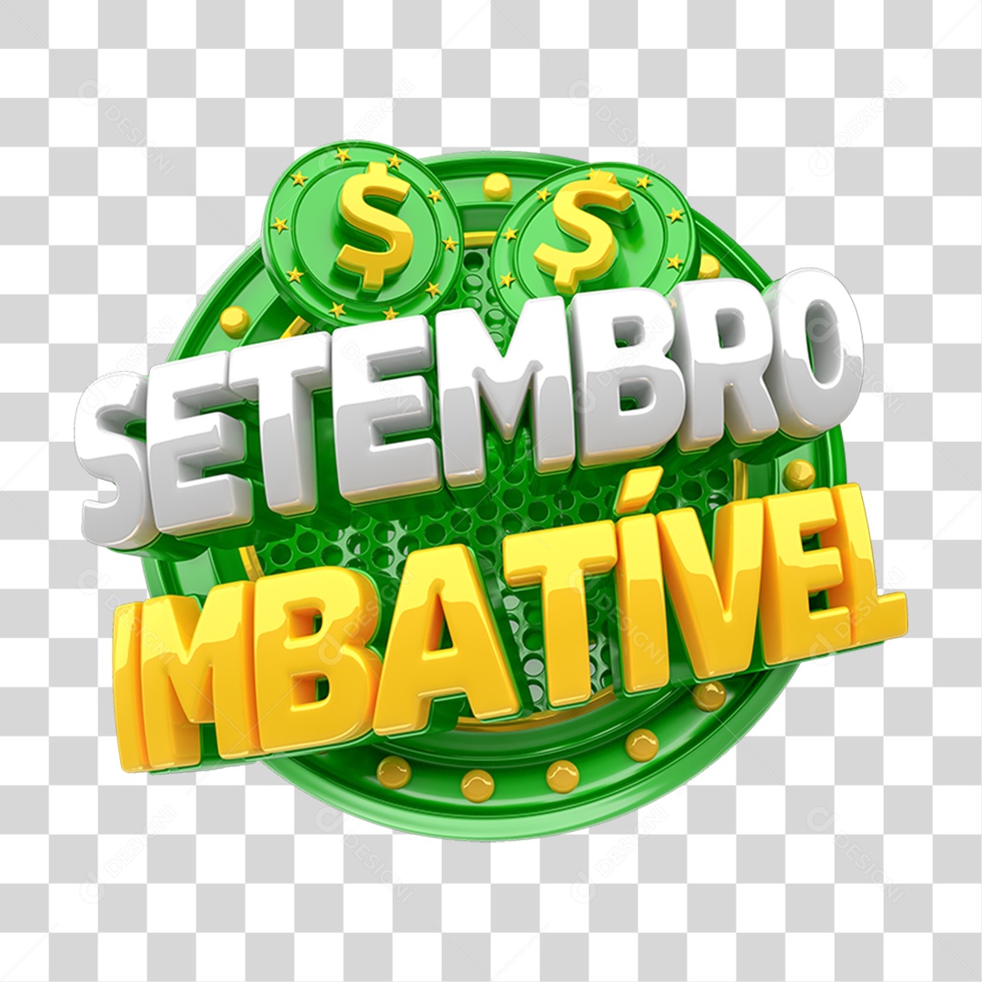 Selo 3D Setembro Imbatível PNG Transparente