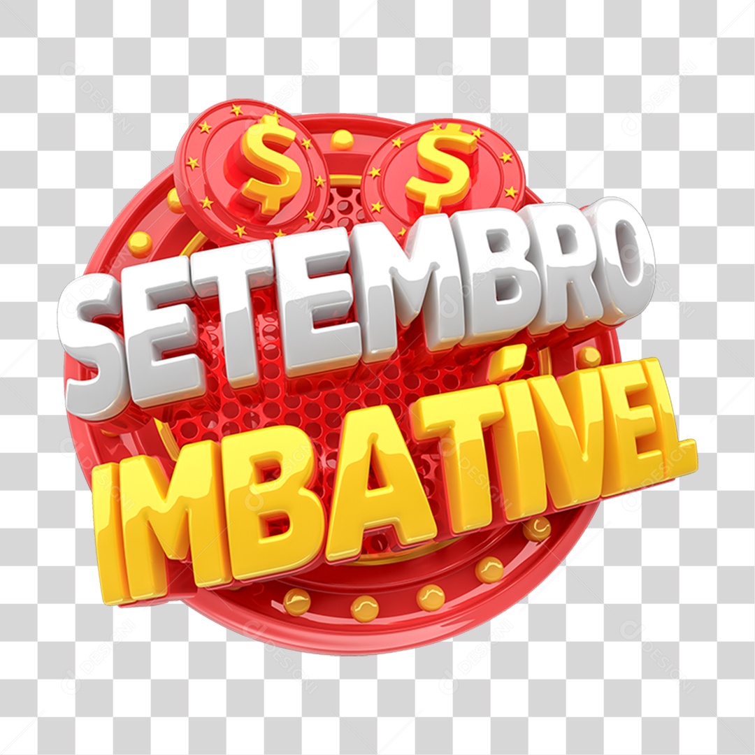 Selo 3D Setembro Imbatível PNG Transparente