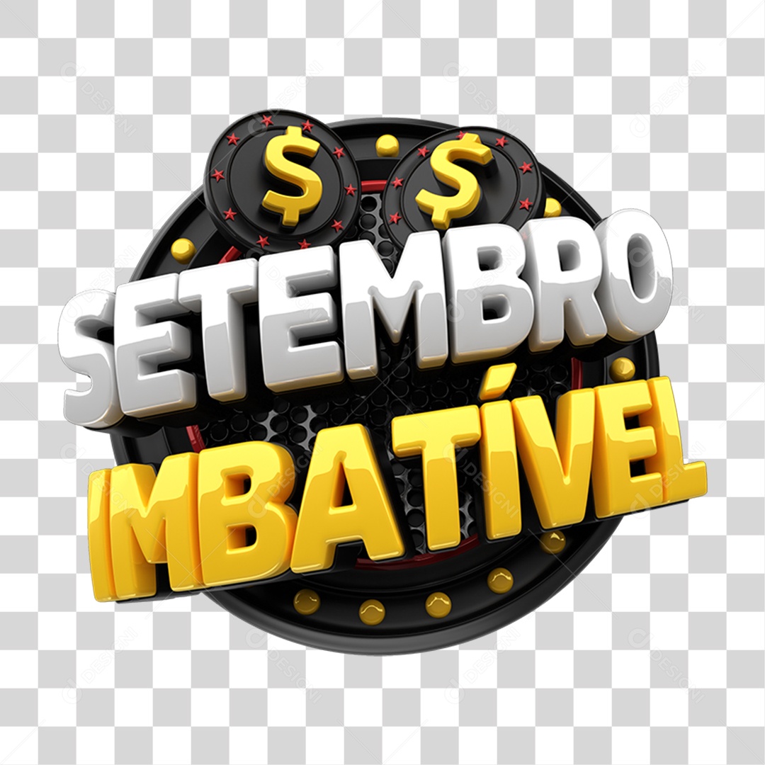 Selo 3D Setembro Imbatível PNG Transparente