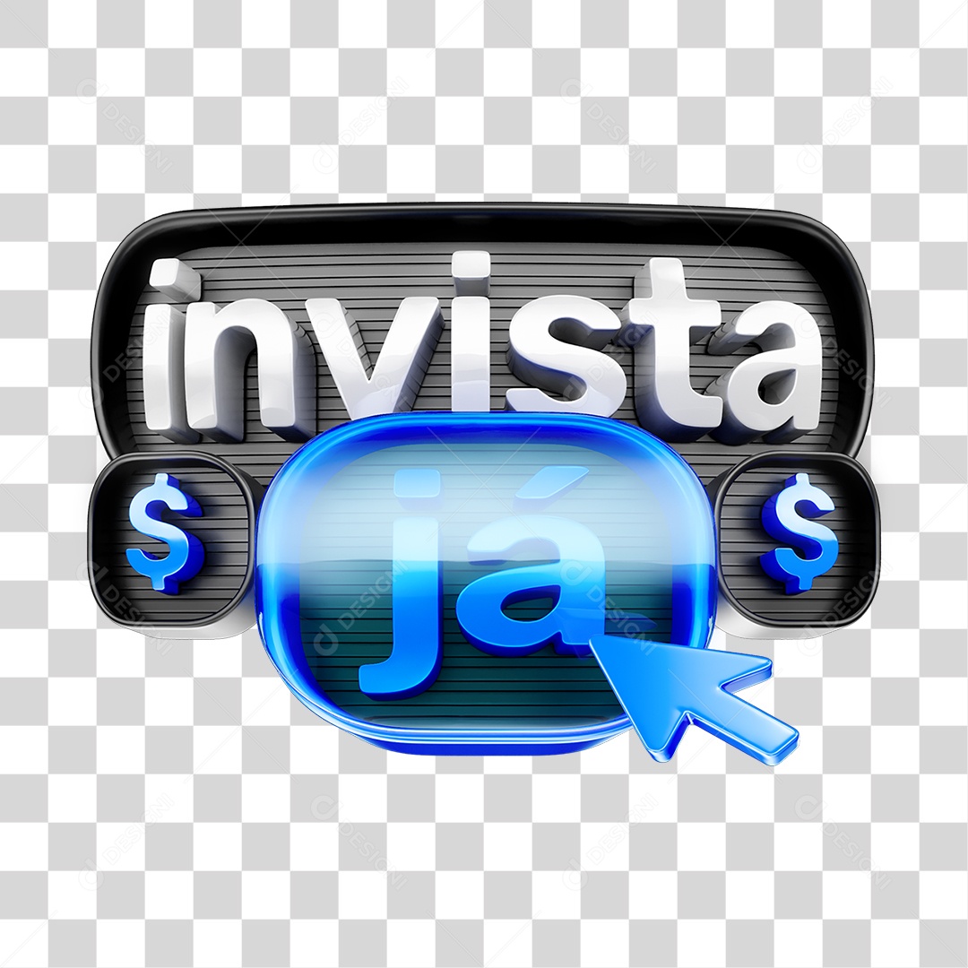 Selo 3D Invista Já PNG Transparente