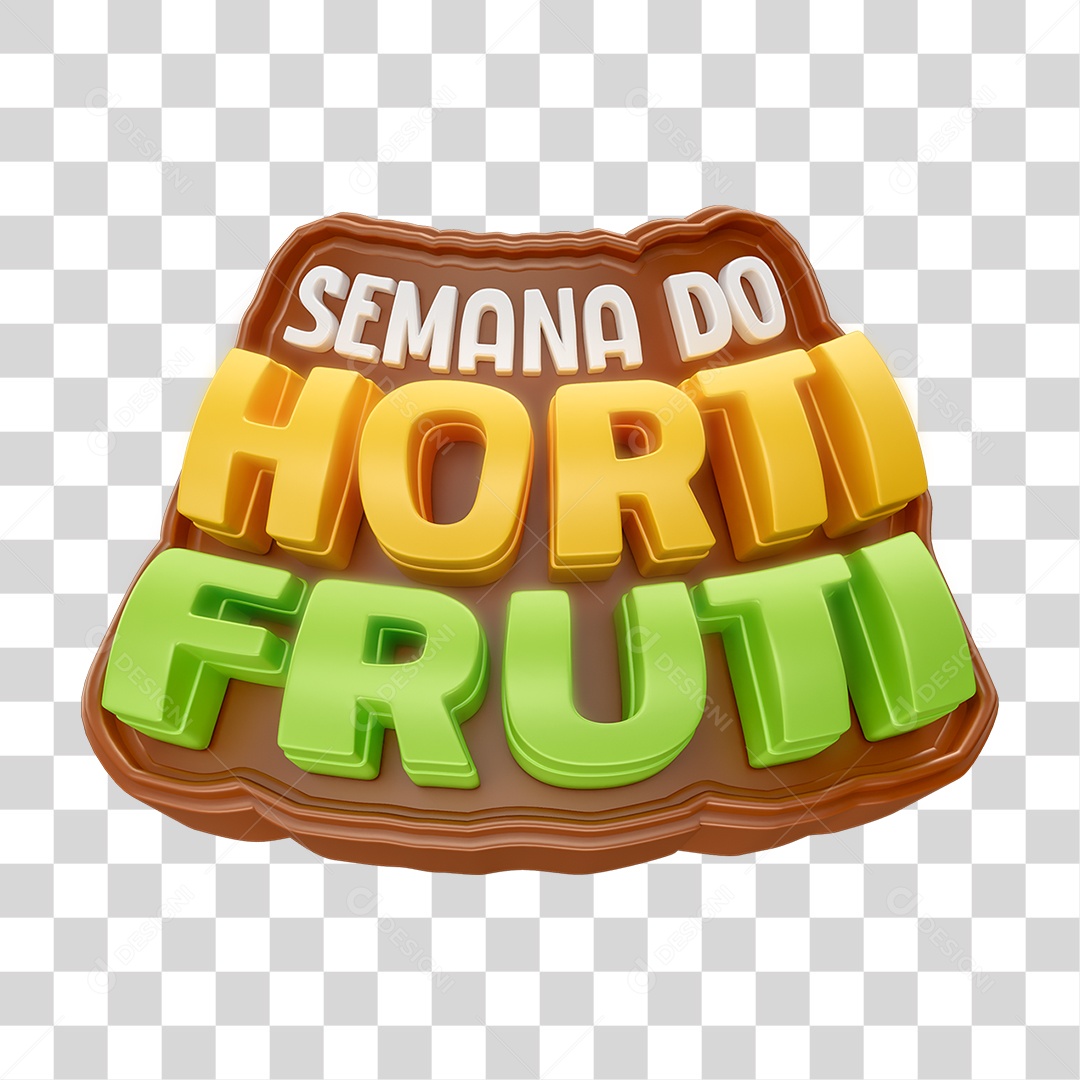 Selo 3D Semana do Hortifrúti PNG Transparente